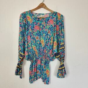 Southern Stitch Floral Bohemian Long Sleeve Top
